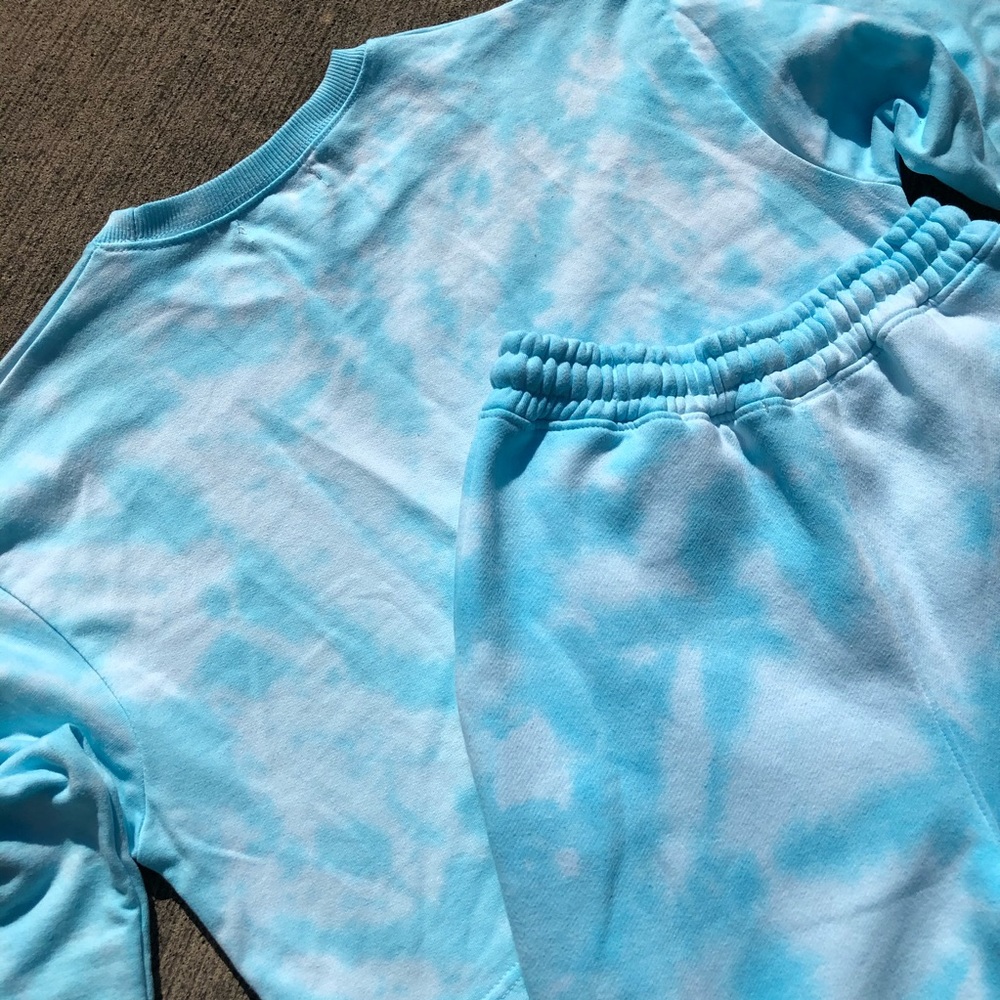 Custom dyed tie dye sweats top/bottom set - Picture 8 of 9